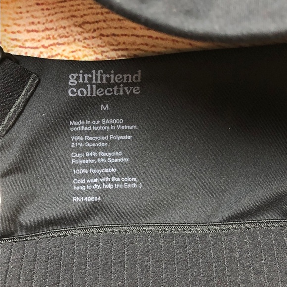 Girlfriend Collective Simone High Support Midnight Black Sports Bra - Picture 2 of 5